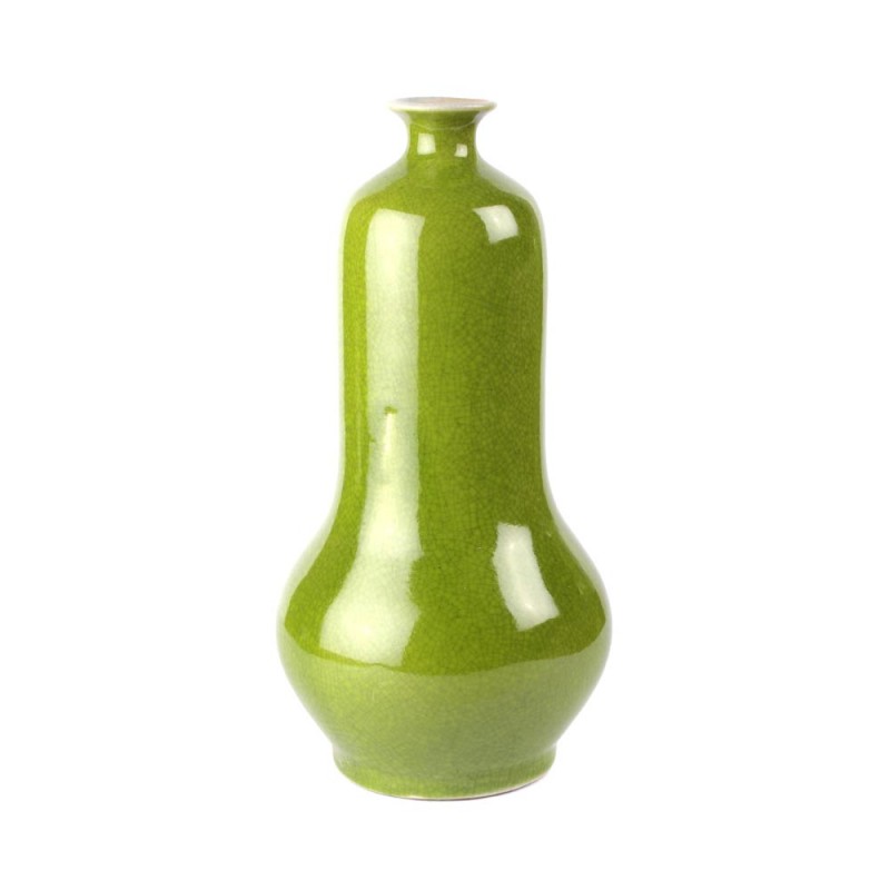 Pear vase glaze acid green