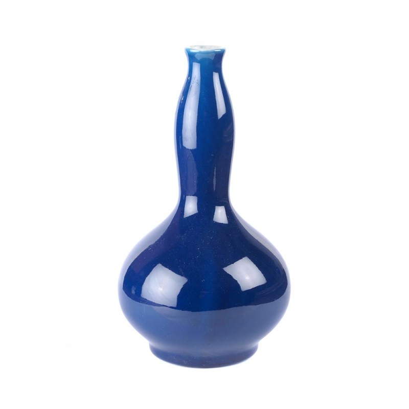 Vase double gourds sapphire blue