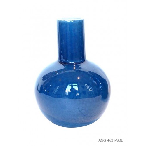 Vase col droit bleu saphir