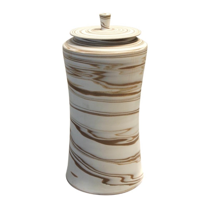 Pot with lid earth mix