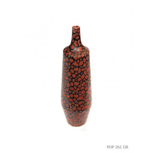 Vase glassure reactive rouge