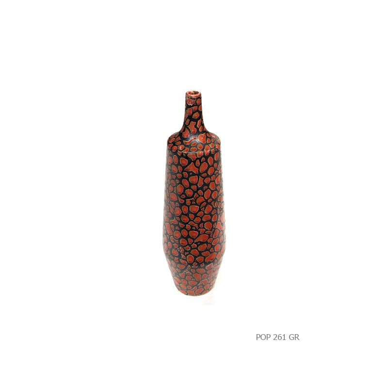 Reactive glazed vase red