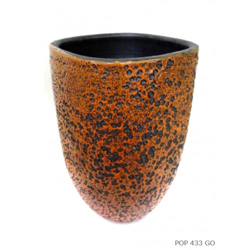 Vase annees 50 texture orange