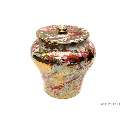 Pot with lid flat gold