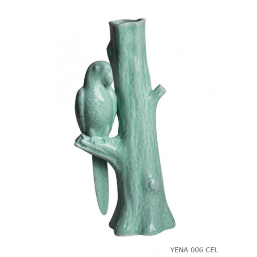Vase perroquet celadon