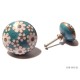 Bouton de porte 60 floral bleu