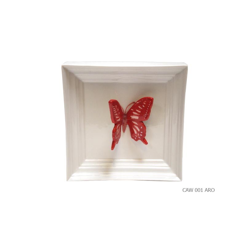 Mural butterfly frame red a