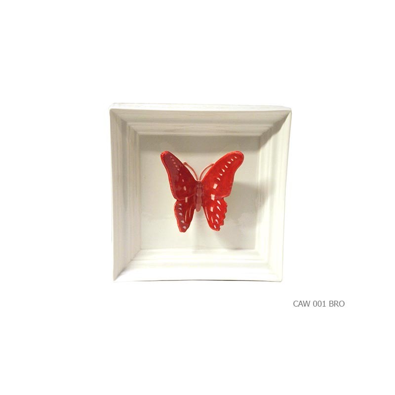 Mural butterfly frame red b