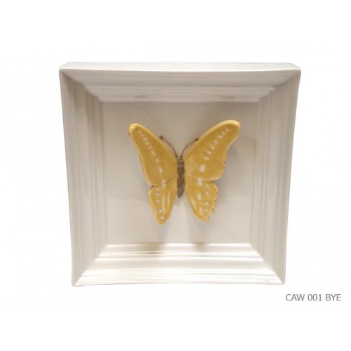 Mural butterfly frame yellow b
