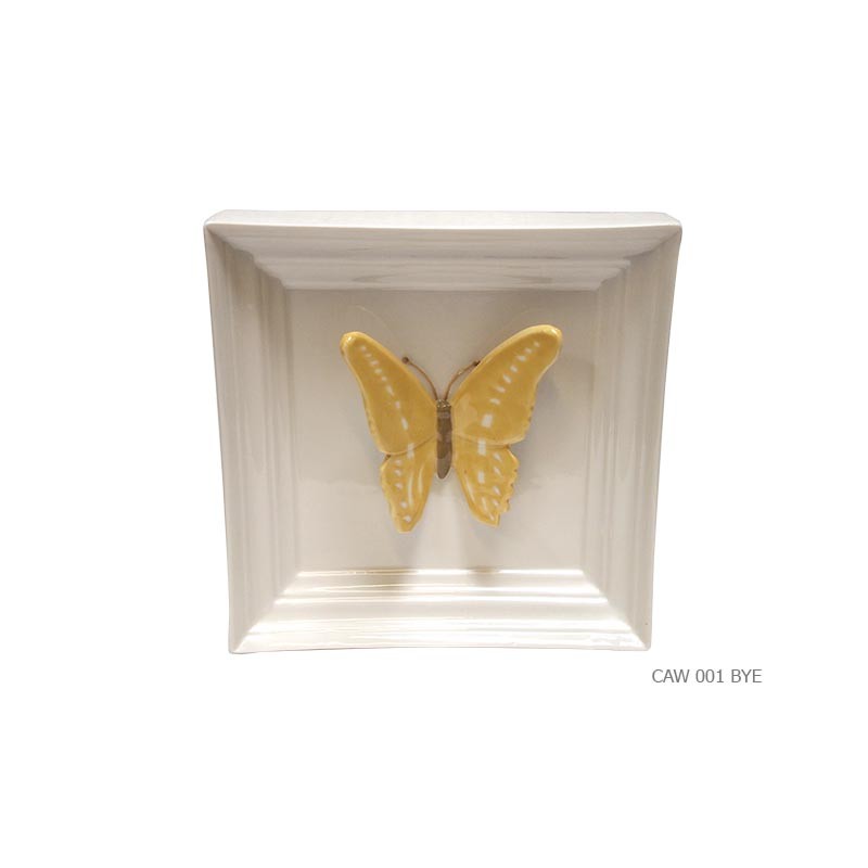 Mural butterfly frame yellow b