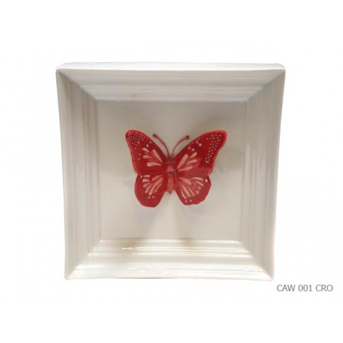 Mural butterfly frame red c