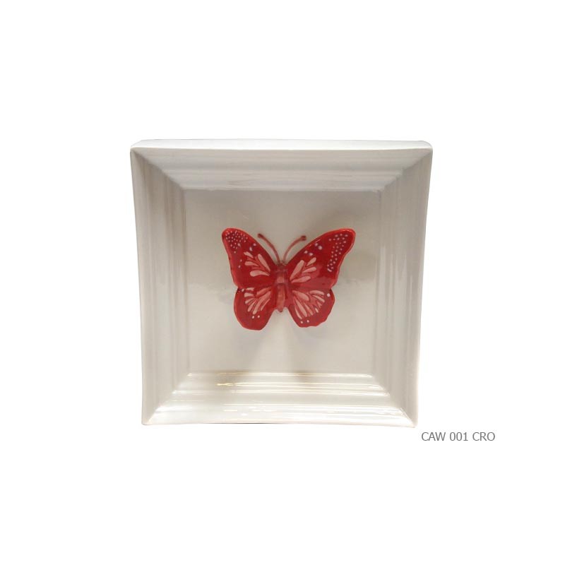 Mural butterfly frame red c
