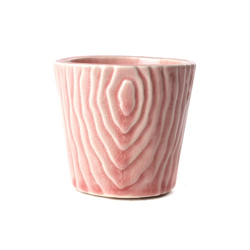 Planter pot trompe-l'oeil wood