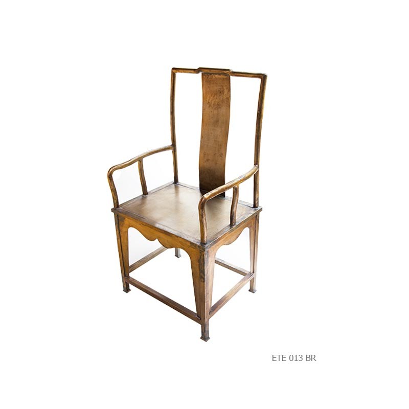 Fauteuil style ming patine bronze