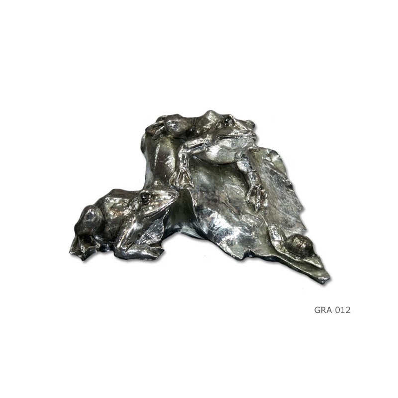 Frog couple rock silver
