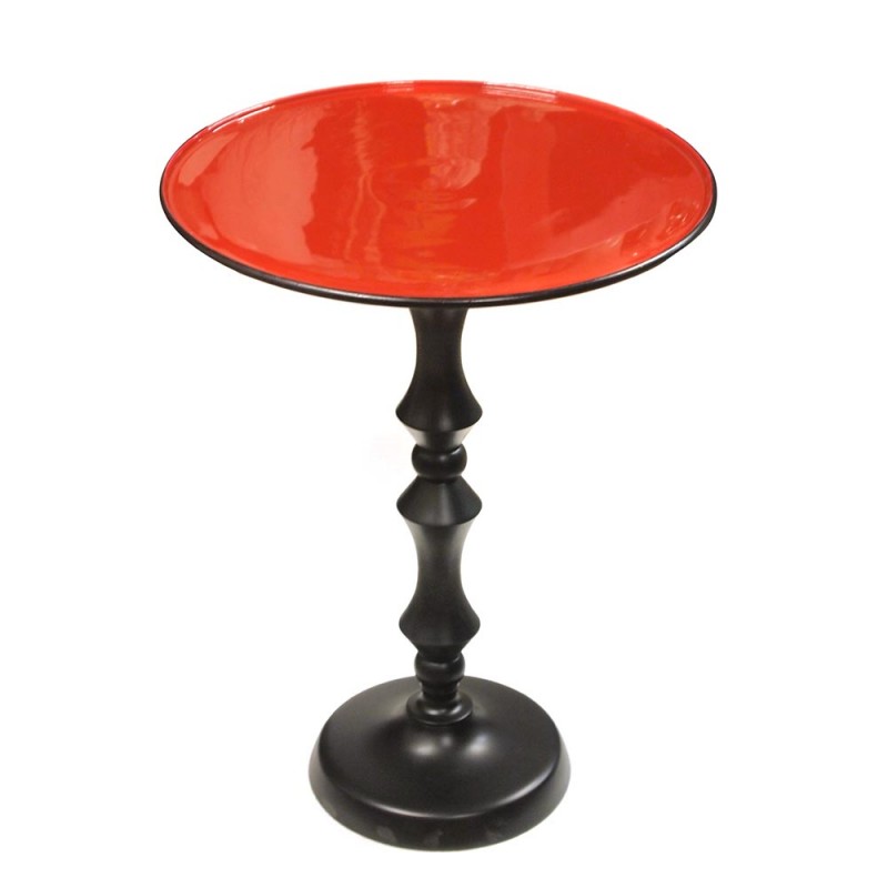 Round table enamelled red