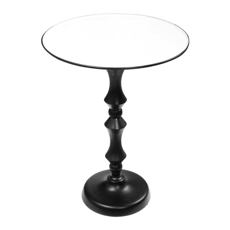 Round table enamelled white