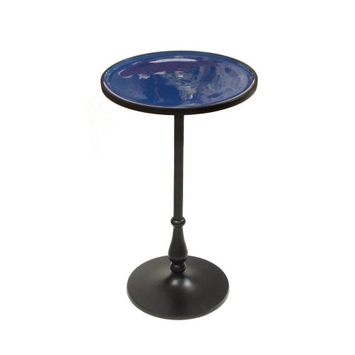 Round table enamelled dark blue