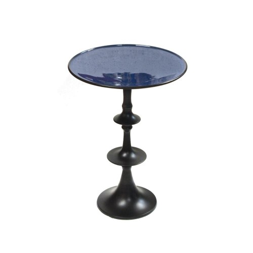 Round table enamelled dark blue
