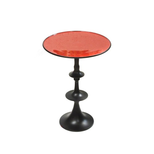 Round table enamelled red