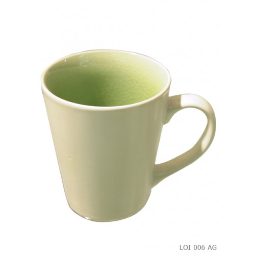 Set de 6 mugs craqueles vert acide