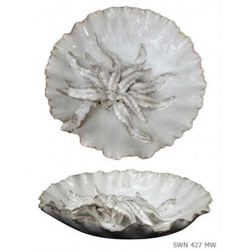 Coquillage fleur ceramique blanc