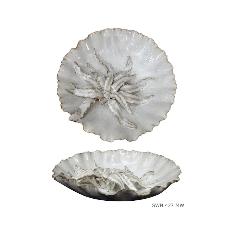 Shell ceramic flower white
