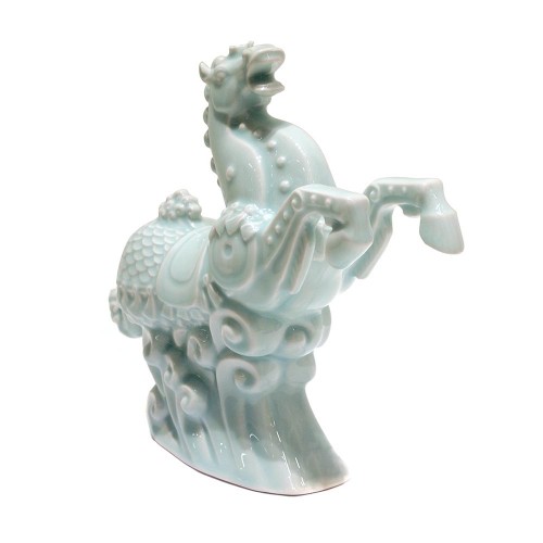 Cheval porcelaine glacure celadon