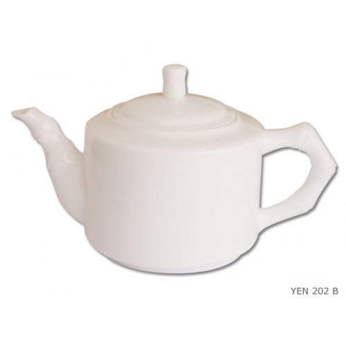 Theiere 'bambou' porcelaine pure