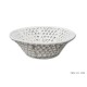 Decorative round bowl embroided white