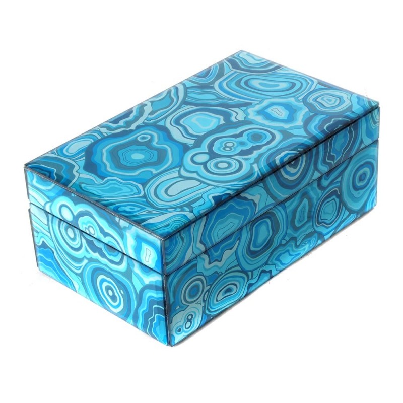 Mirror box blue malachite