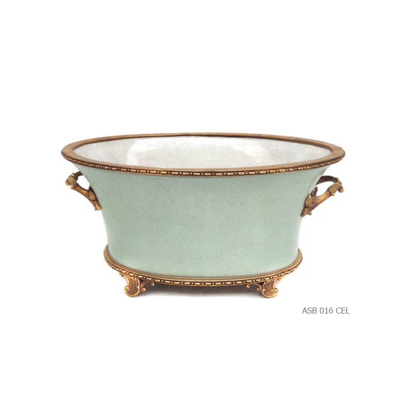 Oval bowl Napoleon III celadon