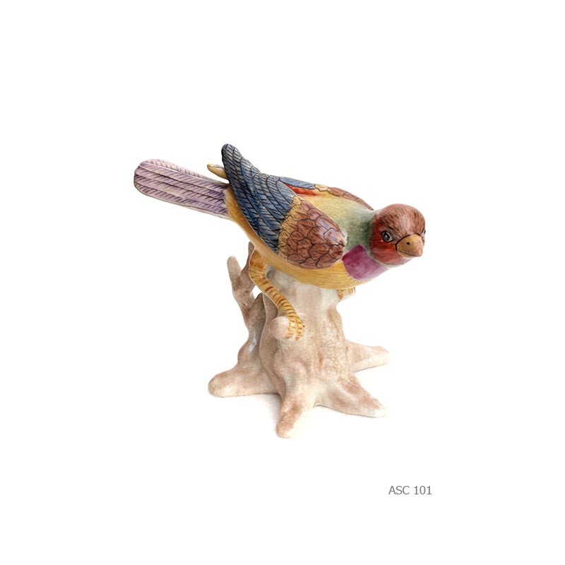 Sparrow on branch porcelain