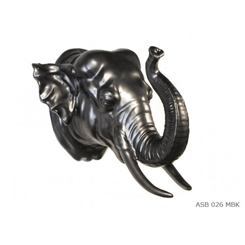 Tete elephant porcelaine noire