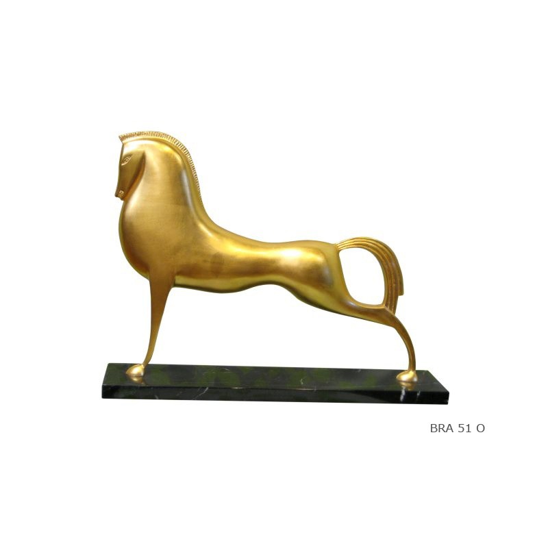 Roman horse on stand golden
