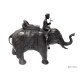 Elephant bronze avec cornac