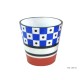 Planter pot blue checkerboard