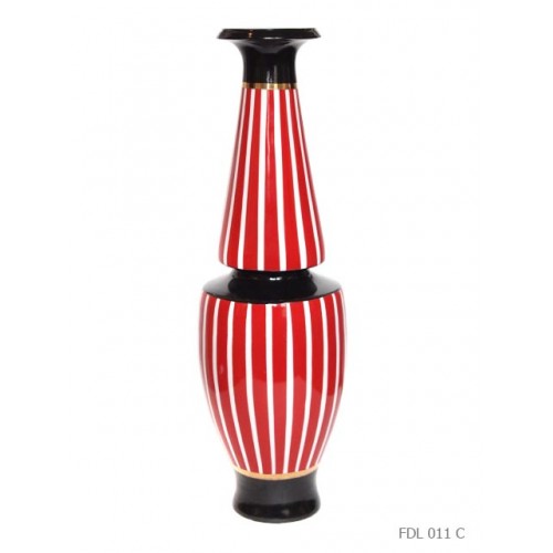 Long vase red stripes