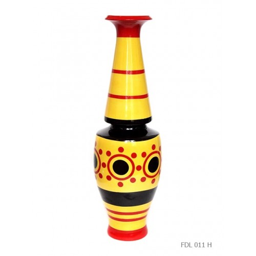 Long vase yellow black rounds