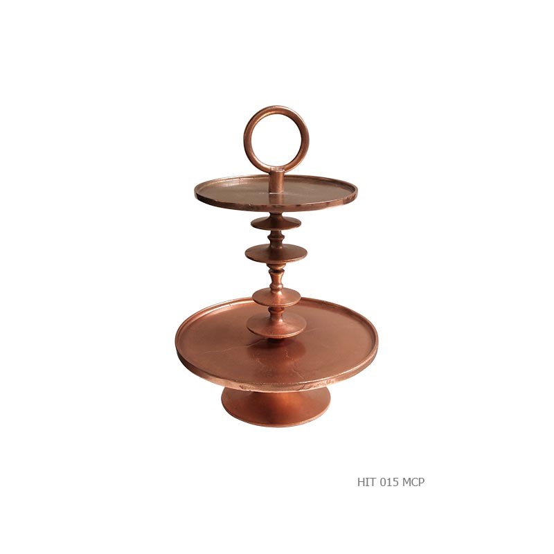 Tray 2 levels red copper