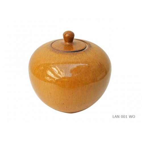 Ginger pot round wood effect