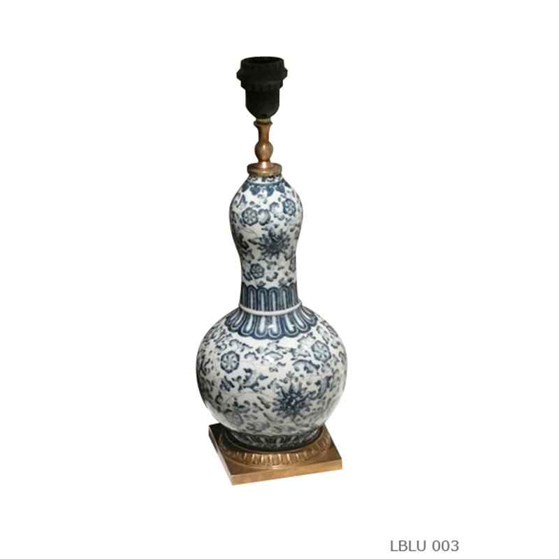 Lamp double gourds blue and white