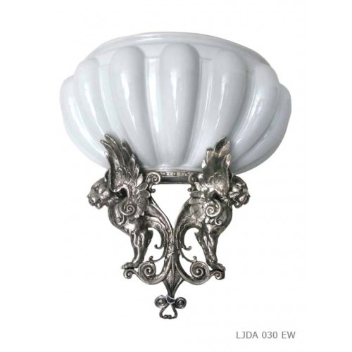 Wall sconce 2 lions white