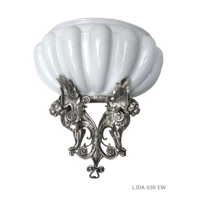 Wall sconce 2 lions white
