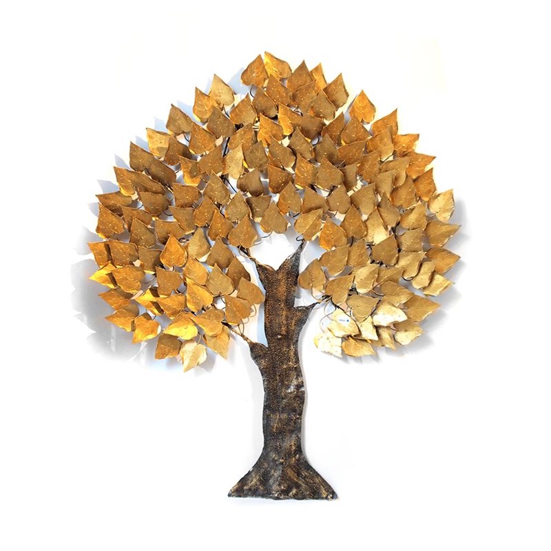Tree golden metal leaves b