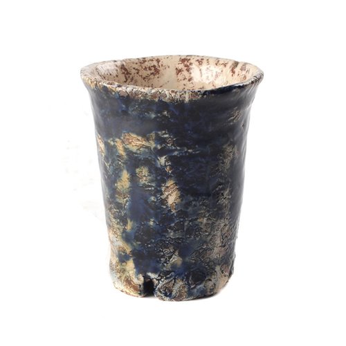 Vase glassure reactif bleu