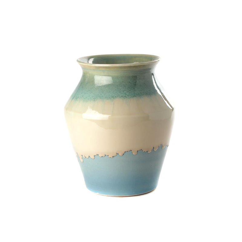 Round vase turquoise rain