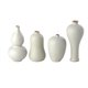 Set of 4 vases glazed dry beige