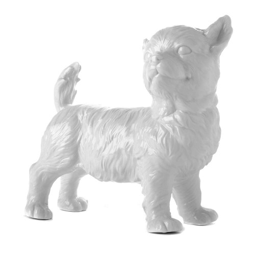 Standing dog porcelain white