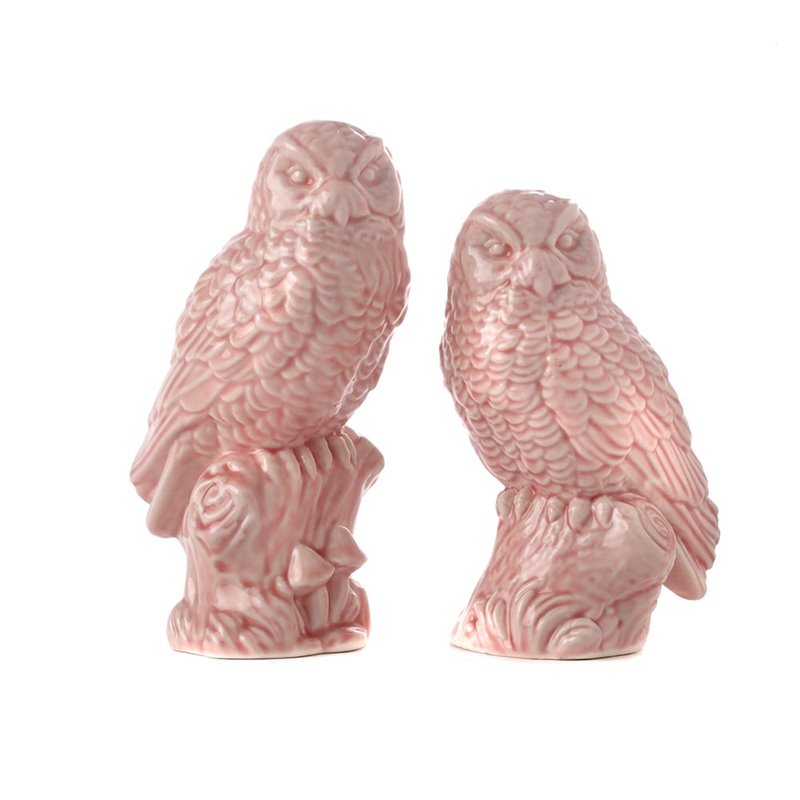 Set of 2 owls pink